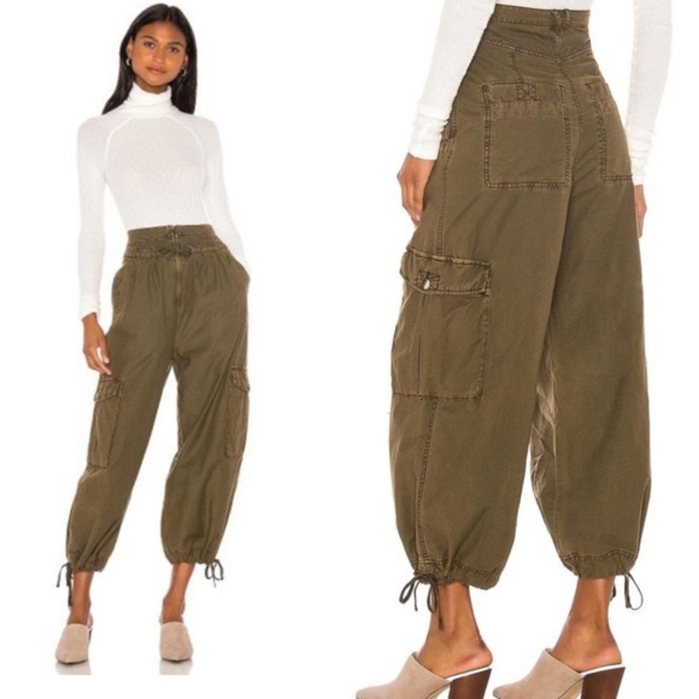Free People Cargo Utility Parachute Pants